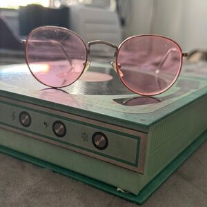 Retro Pink Round Sunglasses – Gold Frame, Festival Style